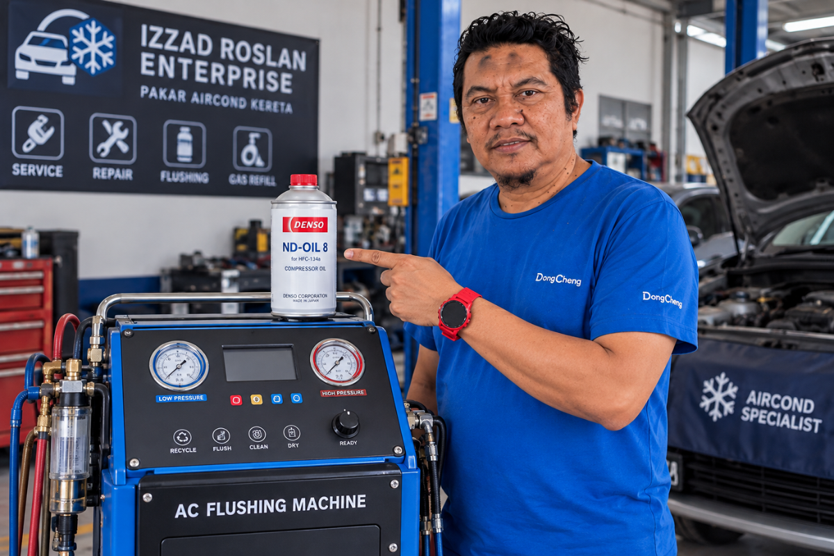 Tukar Minyak Compressor Aircond Kereta
